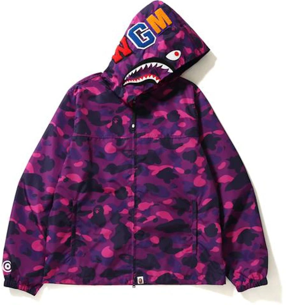 BAPE Color Camo Shark Hoodie Jacket Jacket Purple Homme - FR