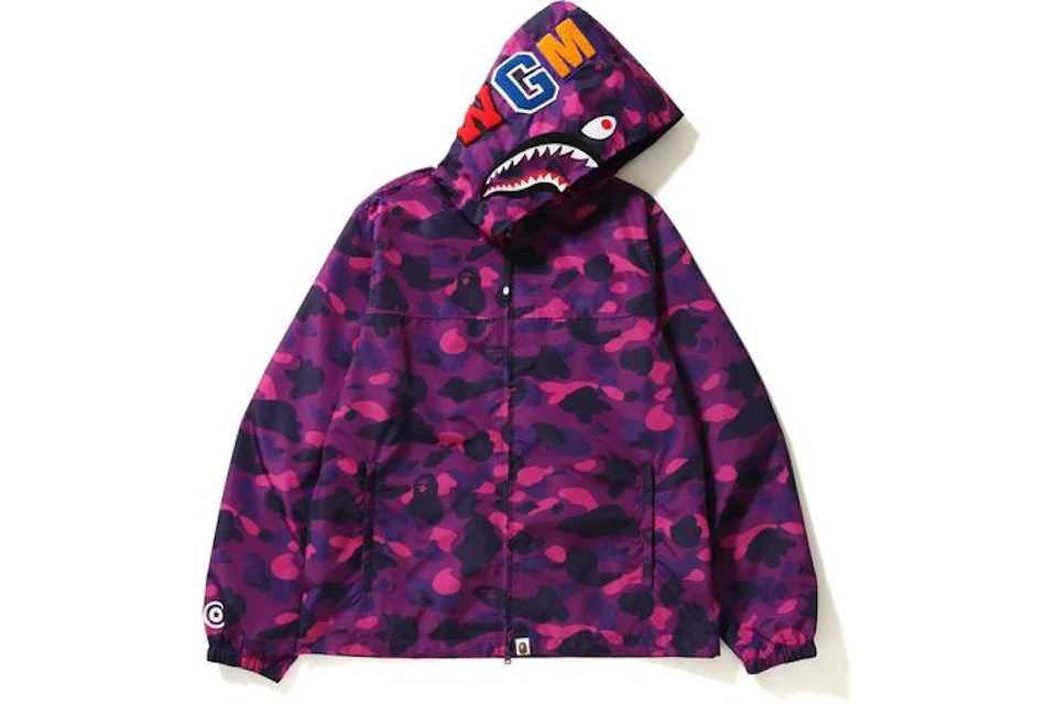 Gymnast Doelwit Slank BAPE Color Camo Shark Hoodie Jacket Jacket Purple - US