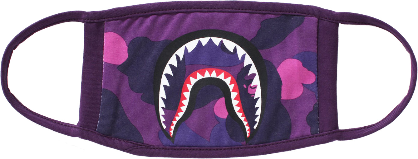 BAPE Color Camo Tiger Shark Half Mask Navy