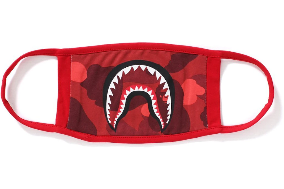 BAPE Color Camo Shark Mask Red