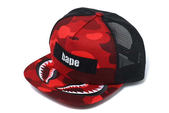 BAPE Color Camo Shark Mesh Cap Red Men's - SS18 - US