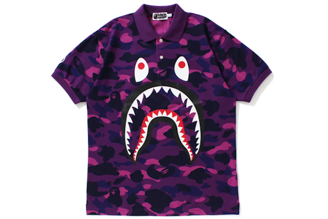 BAPE Color Camo Shark Polo Purple