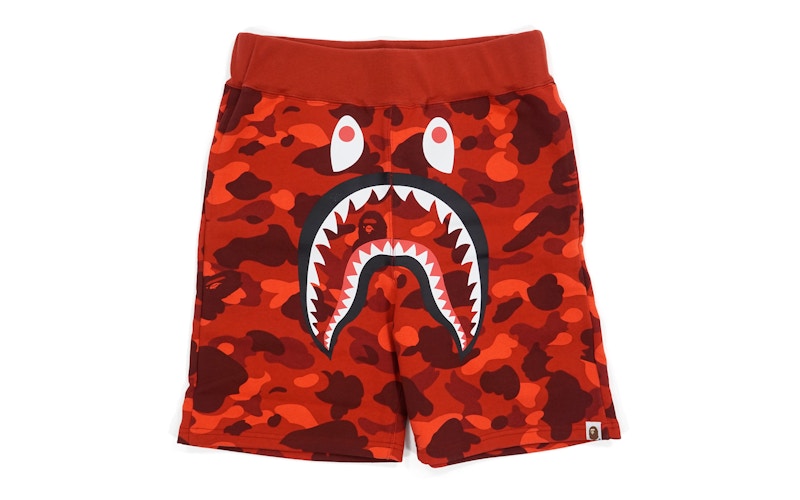 BAPE Color Camo Shark Sweatshorts Red Men's - US