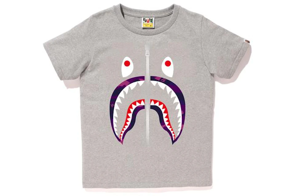 Bape shark tee grey Clearance