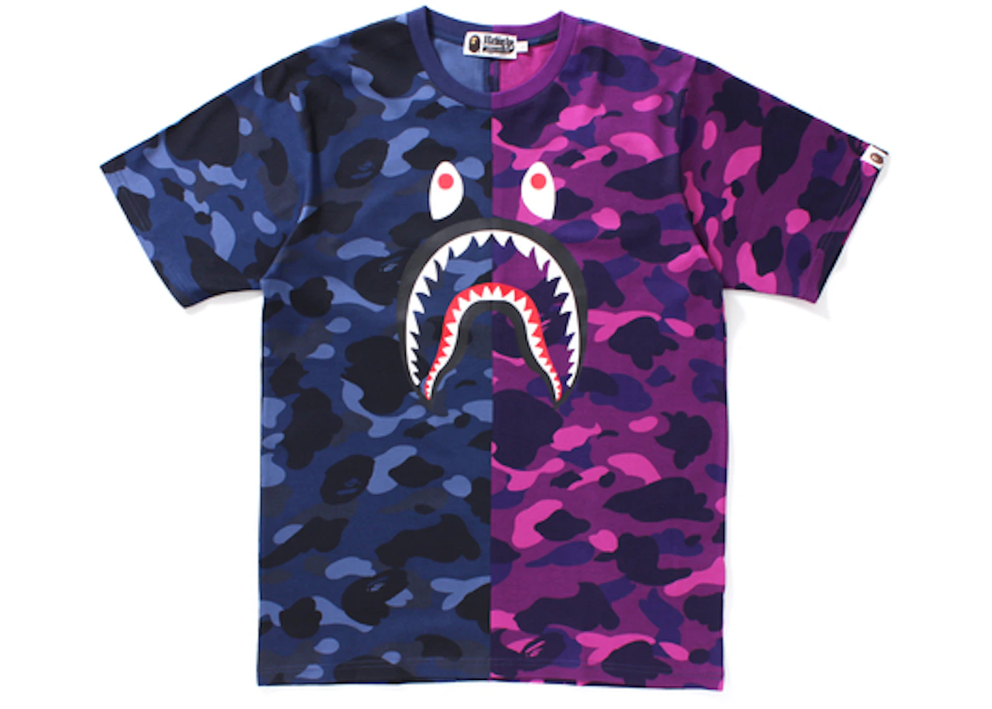 Bape Color Camo Shark Tee Navy Purple Camo Bape Color Camo Shark Tee Navy Purple Camo