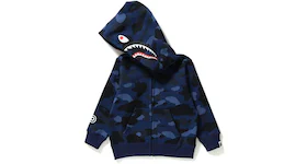 BAPE Color Camo Shark Zip  Hoodie (Kids) Navy