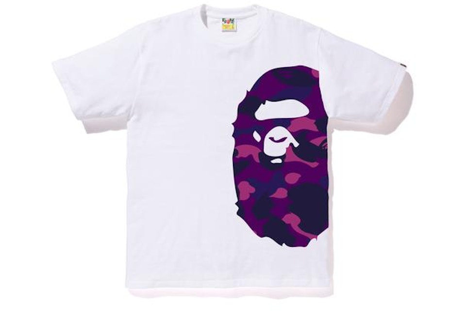 Bape Color Camo Side Big Ape Head Tee White Purple Bape Color Camo Side Big Ape Head Tee White Purple