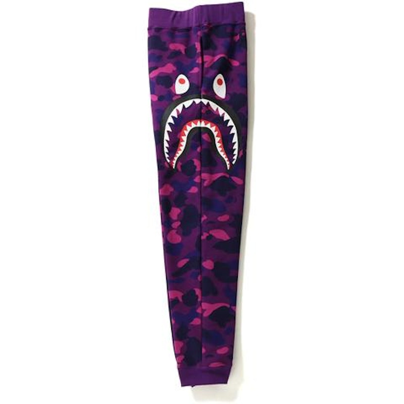 BAPE Color Camo Side Shark Slim Sweat Pants Pants Purple Men's - US