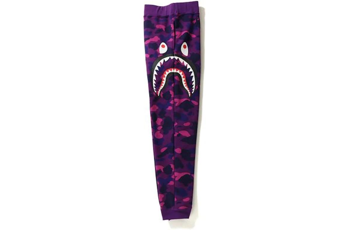 BAPE Color Camo Side Shark Slim Sweat Pants Pants Purple