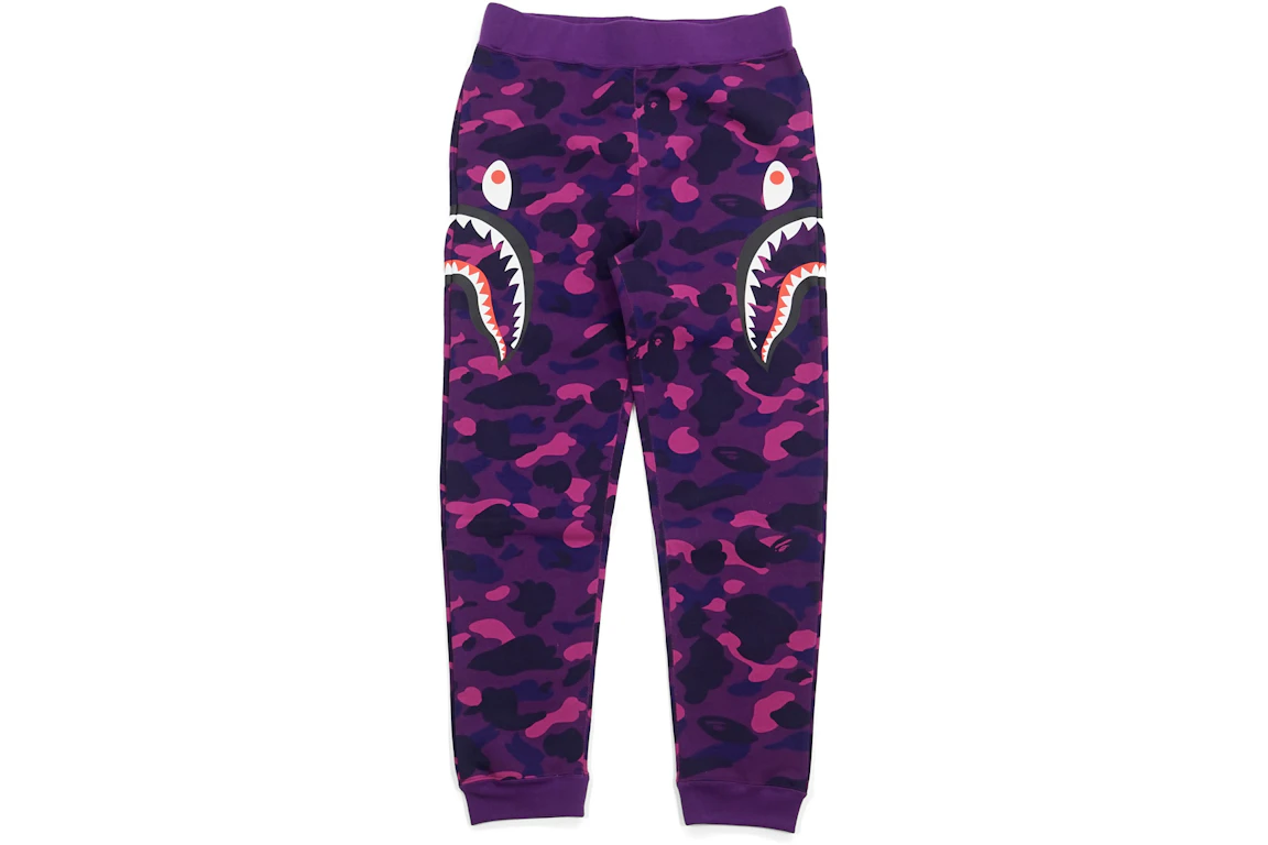 BAPE Color Camo Side Shark Slim Sweatpants Purple