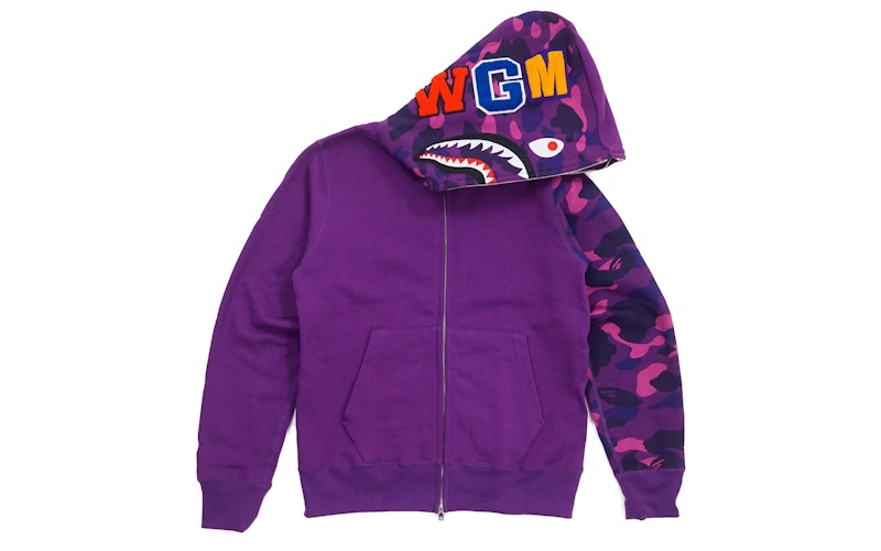 メンズpurple WGM shark hoodie シャークパーカー エイプ