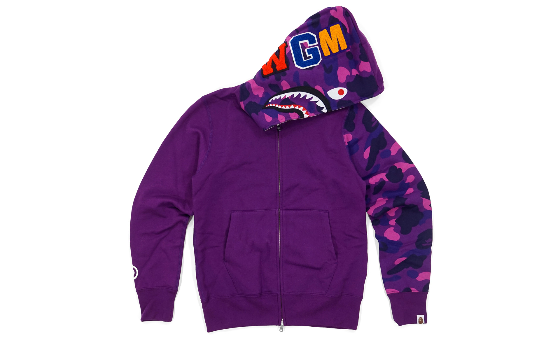 BAPE Color Camo Sleeve WGM Wappen Shark Purple Men s US