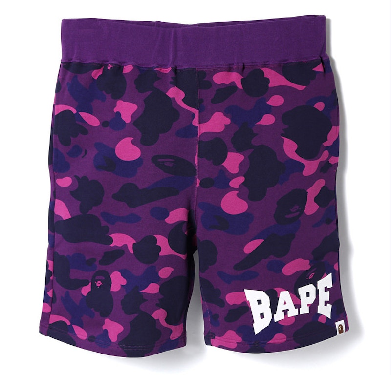 BAPE Color Camo Sweat Shorts Purple Men's - SS18 - US