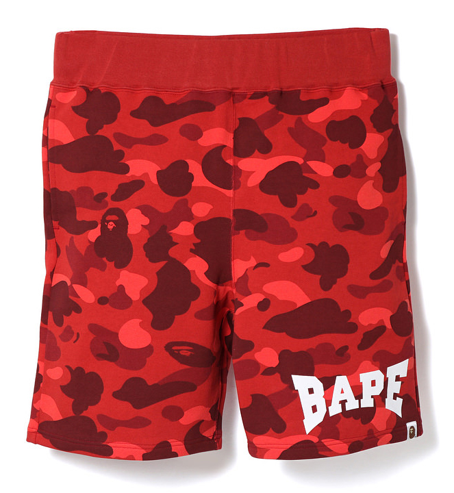 BAPE Color Camo Cutting Sweat Shorts Red Men's - SS23 - US