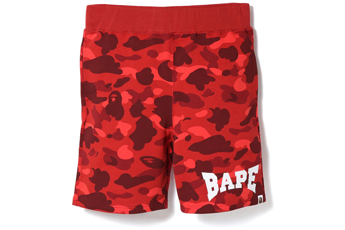 BAPE Color Camo Sweat Shorts Red