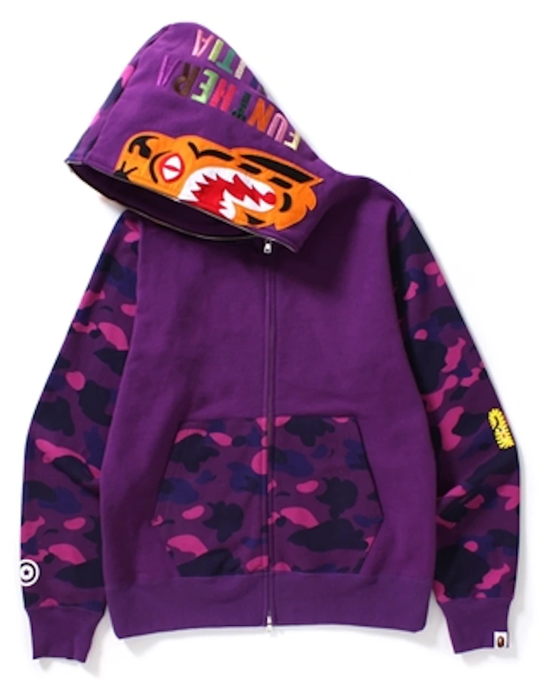 BAPE Color Camo Tiger Full Zip Hoodie Purple Men's - US