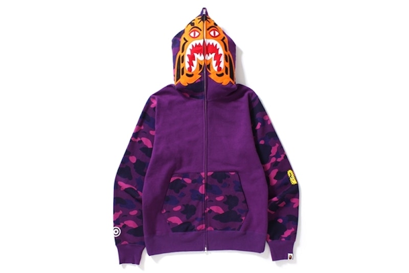 Purple and orange bape sales hoodie