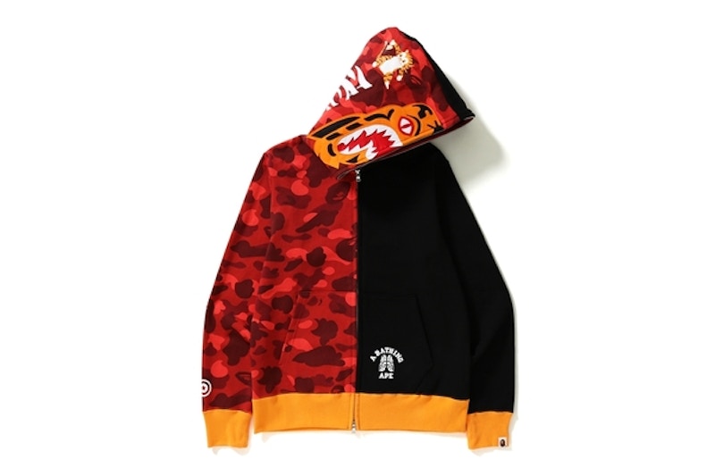 Black and red outlet bape hoodie