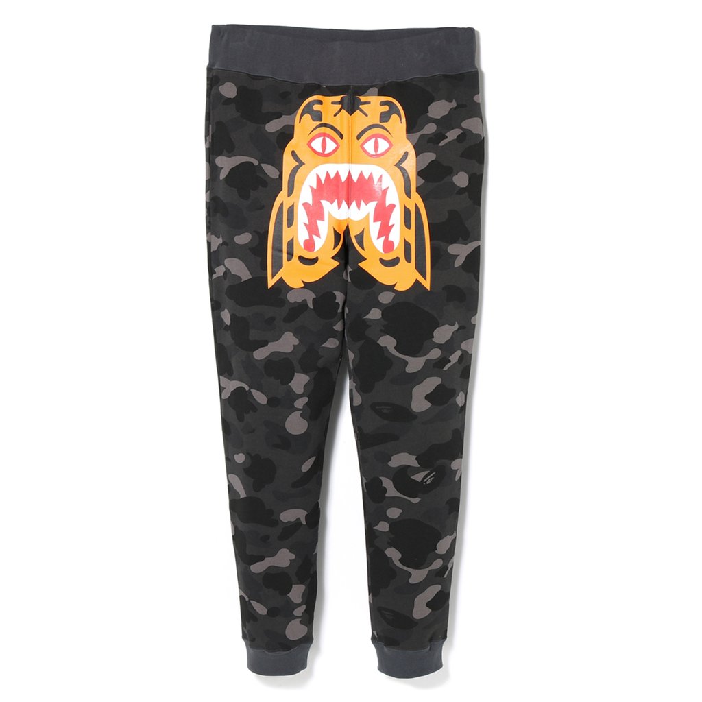 BAPE Color Camo Tiger Slim Sweat Pants Black