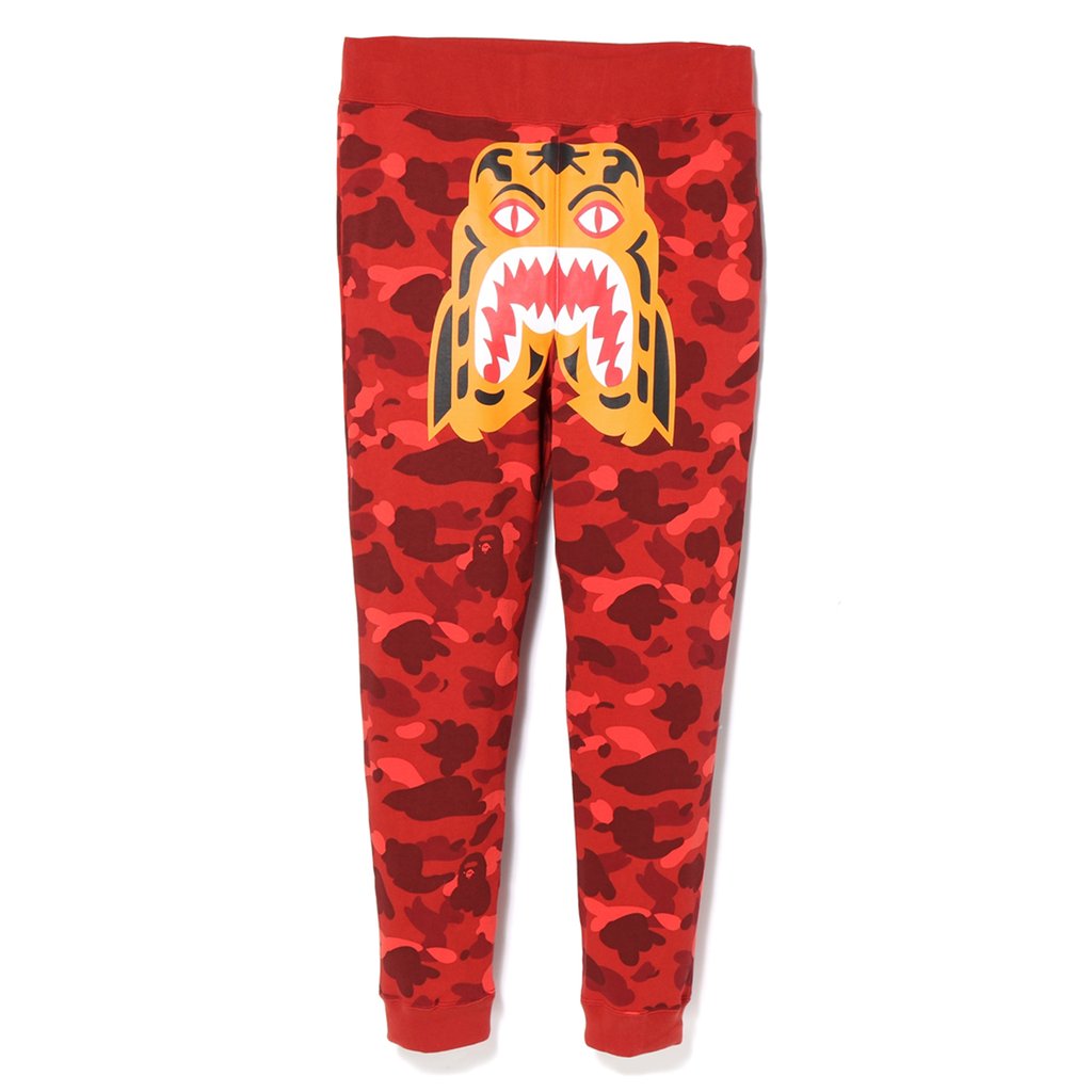BAPE Color Camo Tiger Slim Sweat Pants Red Men's - FW18 - GB