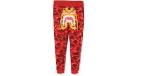 BAPE Color Camo Tiger Slim Sweat Pants Red