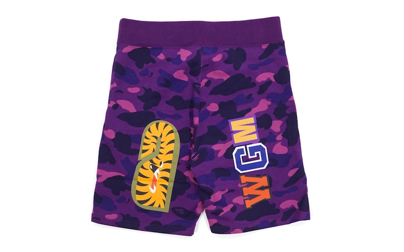 BAPE Color Camo WGM Print Shark Sweatshorts Purple Men's - US