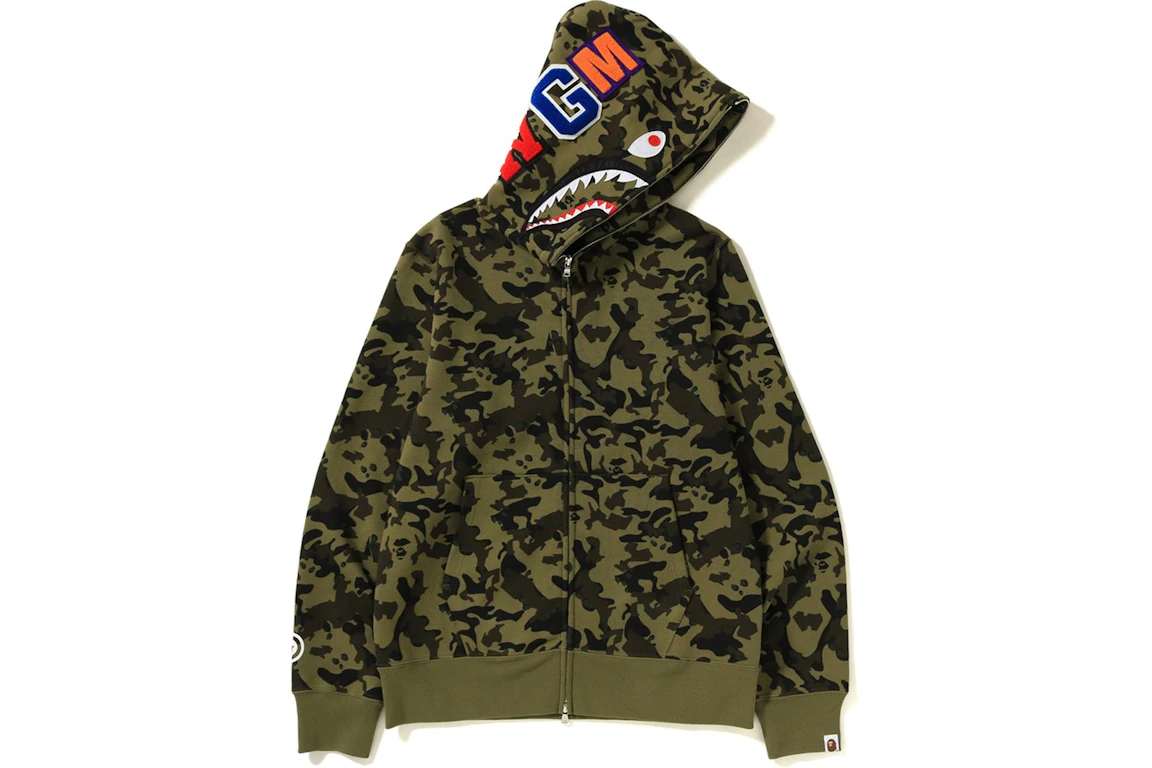 BAPE Desert Camo Shark Full Zip Hoodie Green