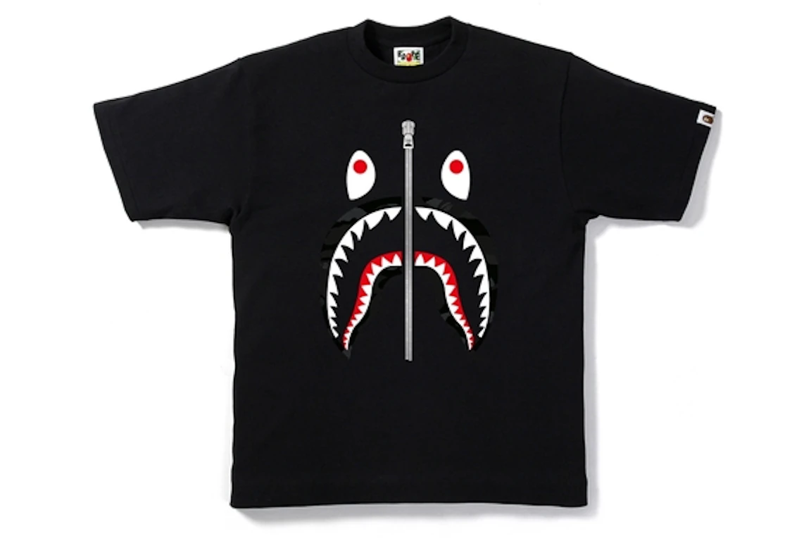 BAPE Dot Camo Shark Tee Black
