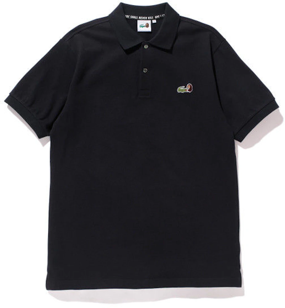 BAPE X Lacoste Embroidered Logo Polo Shirt Black Men's - SS15 - GB
