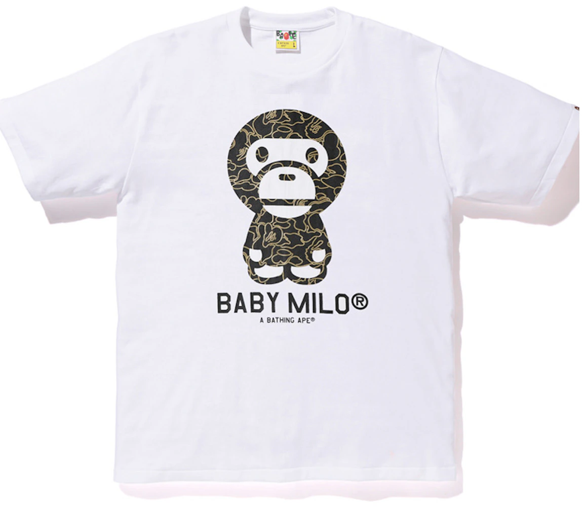 BAPE Foil Neon Camo Baby Milo Tee White/Gold - SS18 Men's - GB