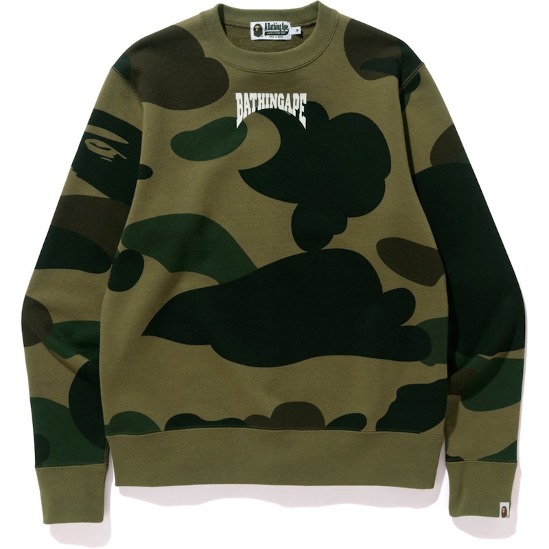 【A BATHING APE】2色展開 GIANT 1ST CAMO CREWNECK SWEATSHIRT BAPE Giant 1st Camo Wide Crewneck Crewneck Green Men's - US