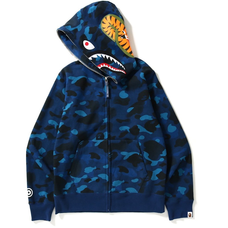 blue and black bape hoodie