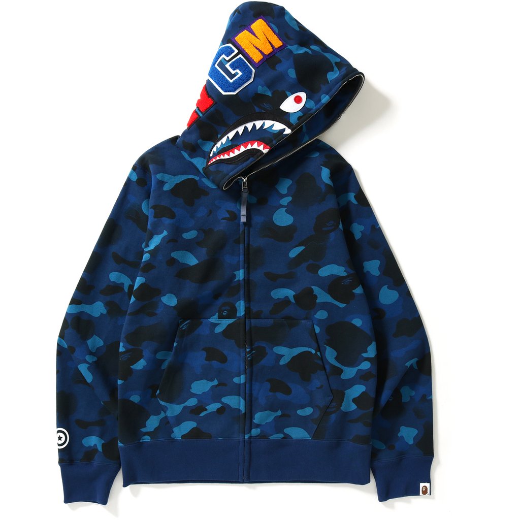 BAPE Gradation Camo Shark Full Zip Hoodie Blue Men s SS18 US