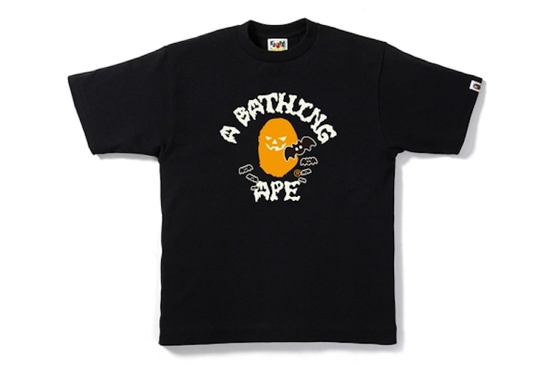 BAPE Halloween College Tee 1 Black/Orange Men's - US