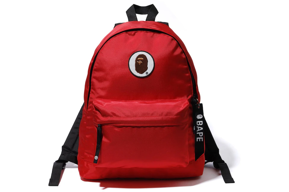 BAPE Happy New Year Ape Head Patch Backpack Red