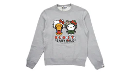 BAPE Sanrio Hello Kitty Milo Couple Crewneck Sweatshirt Grey