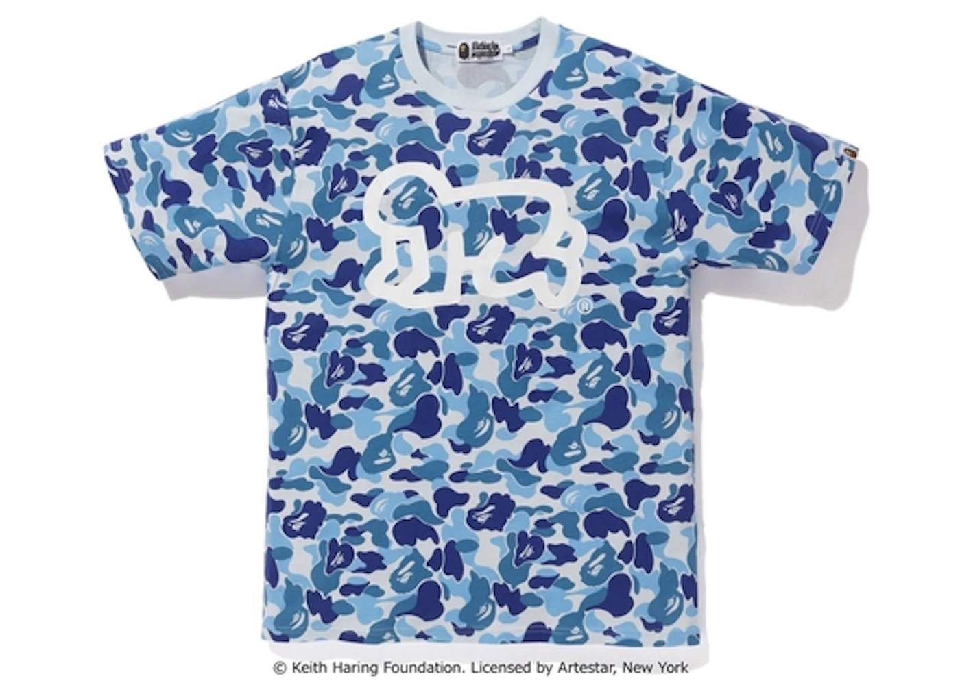 BAPE Keith Haring ABC Tee Navy Camo Men's US