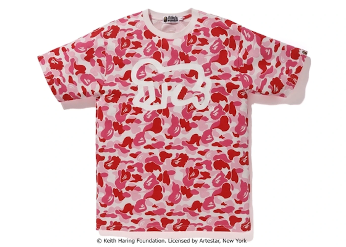 BAPE Keith Haring ABC Tee Pink Camo Men's US