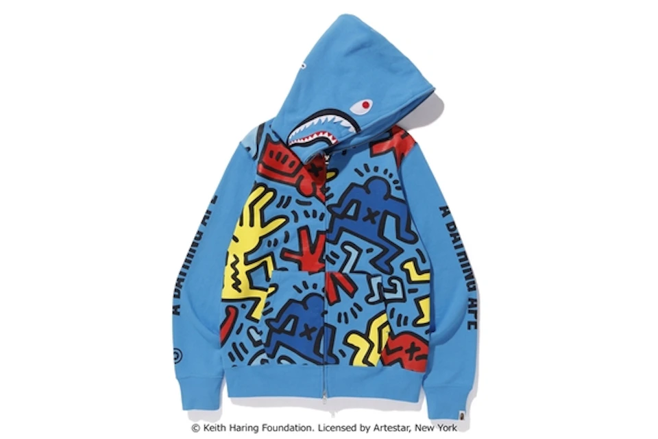Bape Keith Haring Shark Full Zip Hoodie 1 Blue Bape Keith Haring Shark Full Zip Hoodie 1 Blue