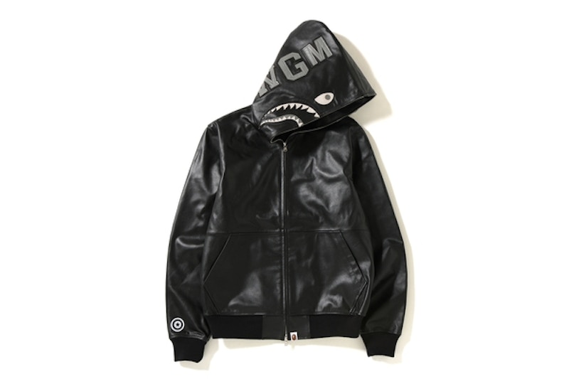 Bape leather sale hoodie