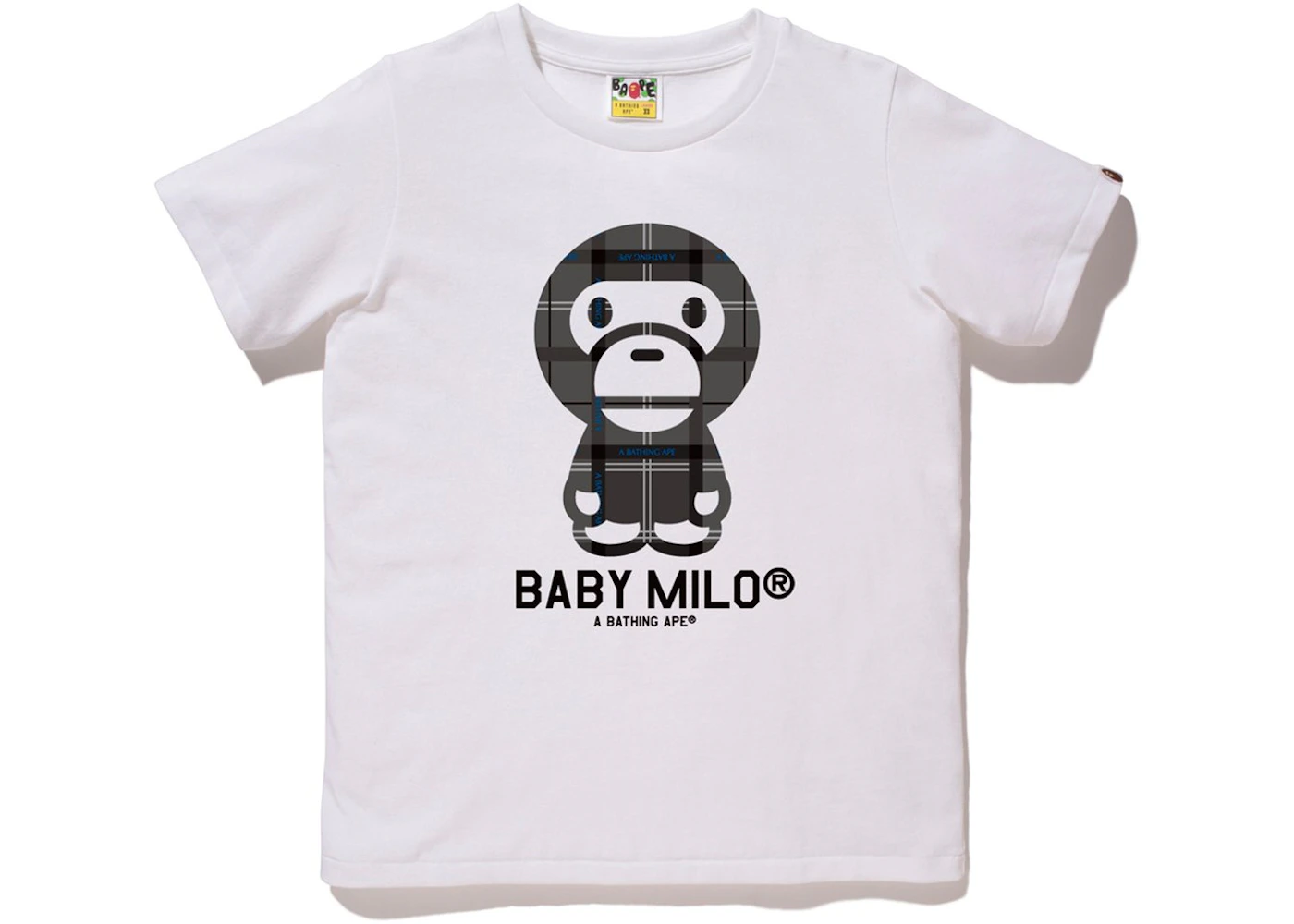 BAPE Logo Check Baby Milo Tee Whtie/Black - SS19 Men's - US