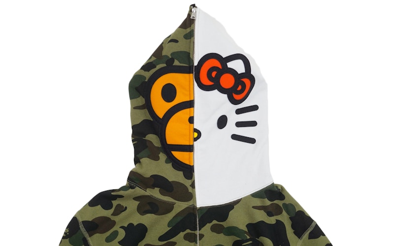 BAPE Sanrio Milo Hello Kitty Split Face 1st Camo Full Zip Hoodie