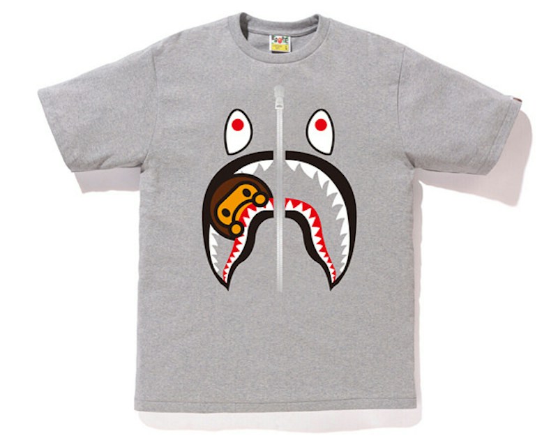 BAPE Milo Shark Face Tee Gray