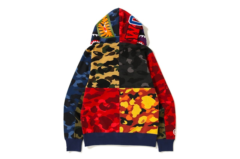 Bape mix camo sales shark hoodie