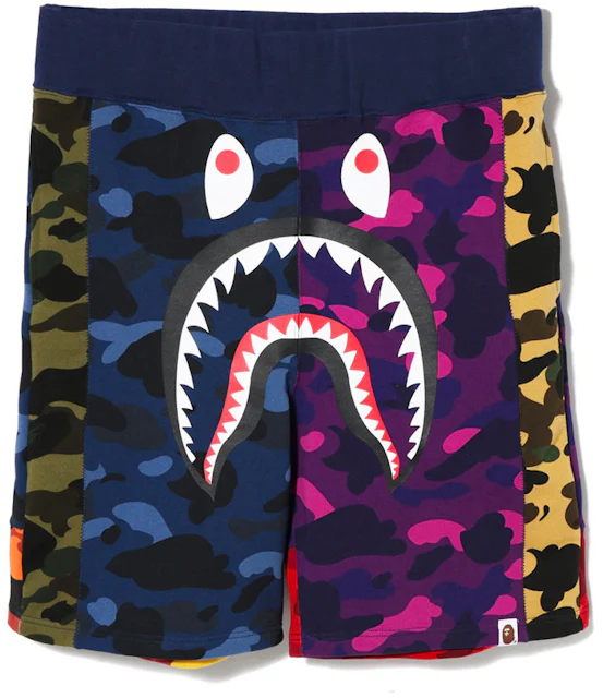 BAPE Mix Camo Shark Shorts Multi Men's - FW18 - US