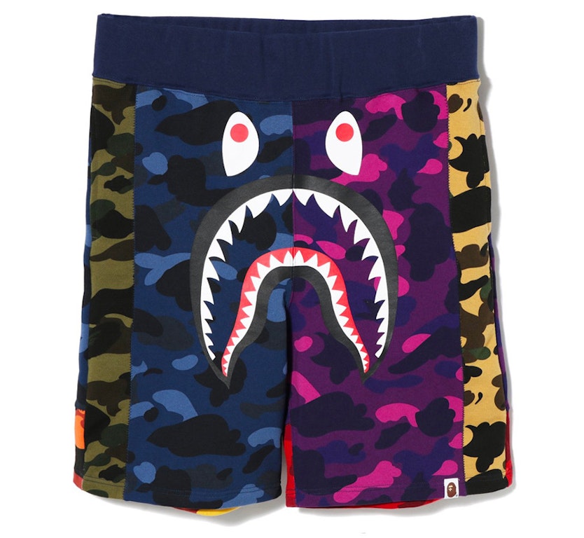 Pre-owned Bape Mix Camo Shark Shorts Multi