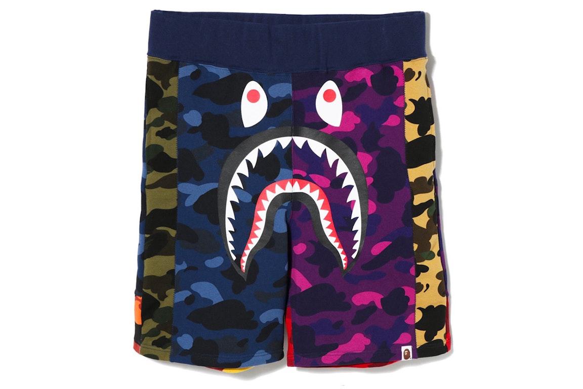 Pre-owned Bape Mix Camo Shark Shorts Multi