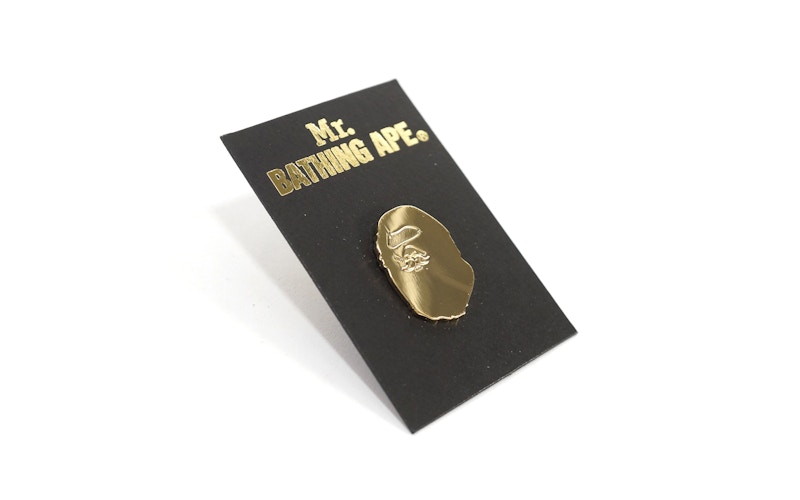 BAPE Mr. Bathing Ape Gold Apehead Lapel Pin Gold - US