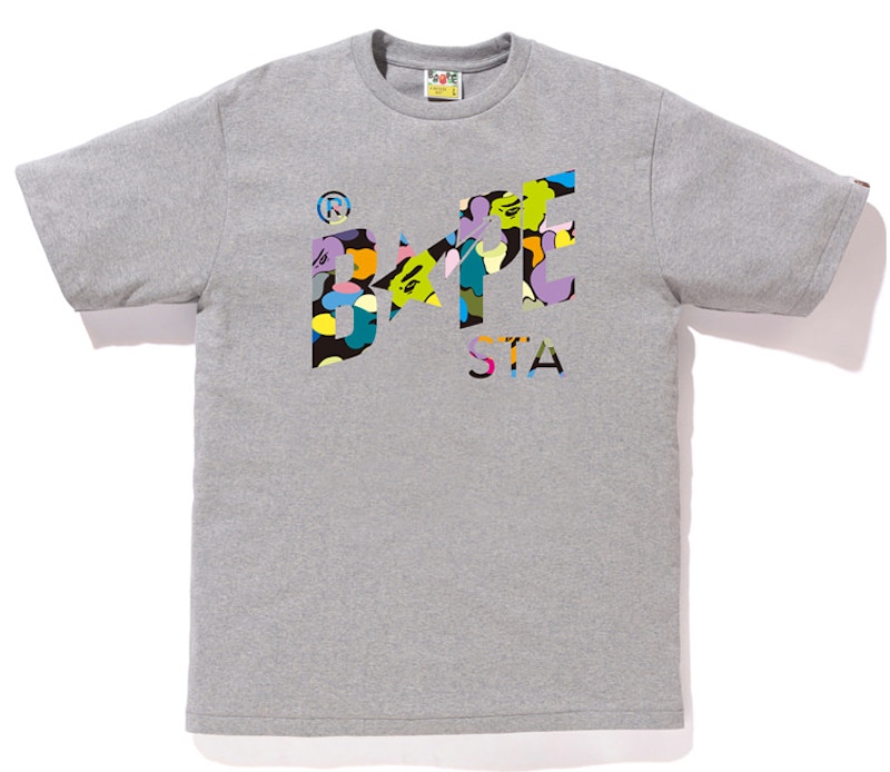 BAPE Multi Camo Bapesta Tee Gray - SS18 - US