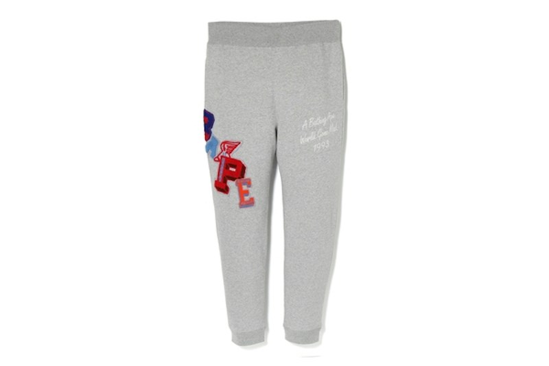 BAPE Multi Emblem Slim Sweat Pants Grey